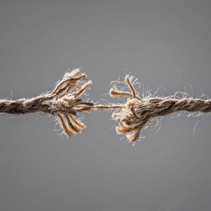 Sznurowadło rozrywające się pod napięciem symbolizujące psychosomatykę